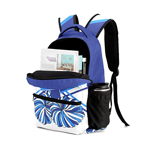 Cheer Cheerleader White Blue Personalized Backpack with Name Waterproof Bag for Birthday Holiday Gift for Travel Office Work4
