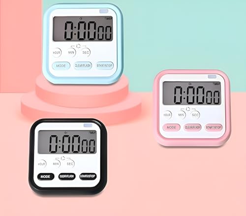 Image of Zentro Digital Alarm Clock with Large Display, Smart Night Sensor & Snooze Function, LED Desk Clock with Date Temperature Calendar, Battery Operated Bedside Table Clock (Digital Kitchen Timers Clock)