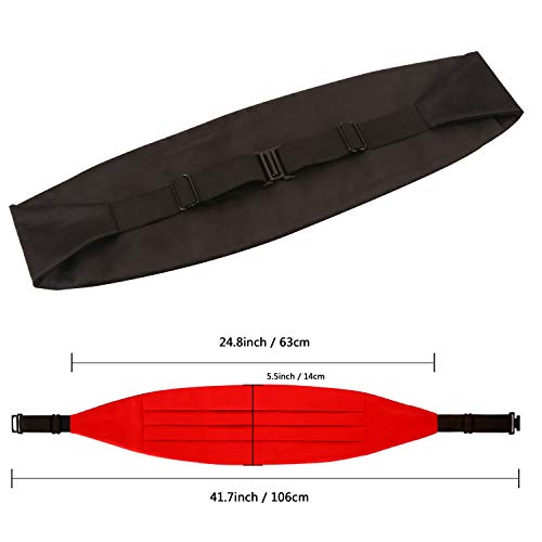 Image of Alizeal Mens Multicolored Silk Solid Cummerbund Bow Tie Set