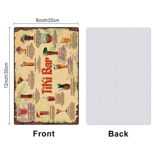 SUPERDANT Tiki Bar Metal Signs Summer Cocktail Tin Signs Cocktail Wall Plaques Retro Poster Art for Bar Restaurant Kitchen Summer Party Vintage Decor Man Cave Gift - Image 2