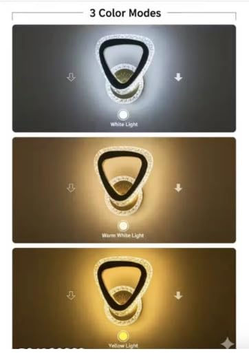 Image of Modern Crystal LED Wall Light, Decorative Indoor Wall Lamp with Warm White Lighting, Stylish Wall Mounted Light for Living Room, Bedroom, Hallway,