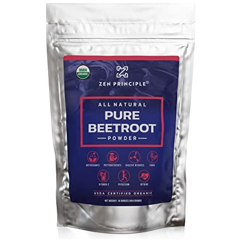 Zen Principle 1 lb. Premium Organic Beetroot Powder. 100% USDA Certified. More Fiber and Less Sugar Than Beet Juice. All Natural Energy Boost, Supports Healthy Liver and Heart. Made in USA. Cover