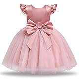 HNXDYY Girl Tutu Party Dress Bowknot Princess Baby Girls Birthday Gown #767_C Pink 2-3 Years