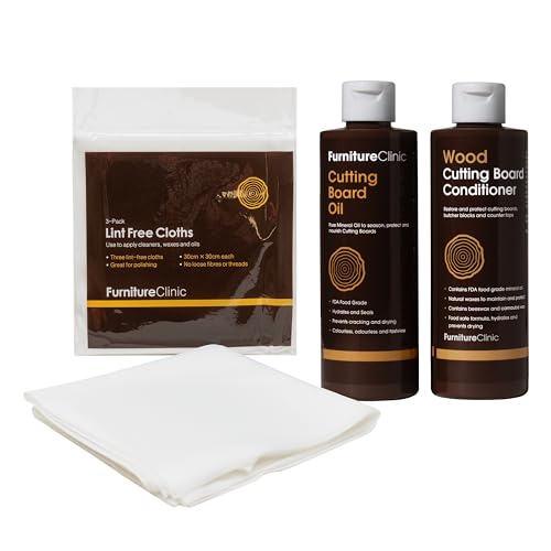 Chopping Board Maintenance Kit - Use to Clean, Maintain, Protect and Restore Chopping Boards - Contains: 250ml Cutting Board Oil and 250ml Cutting Board Conditioner