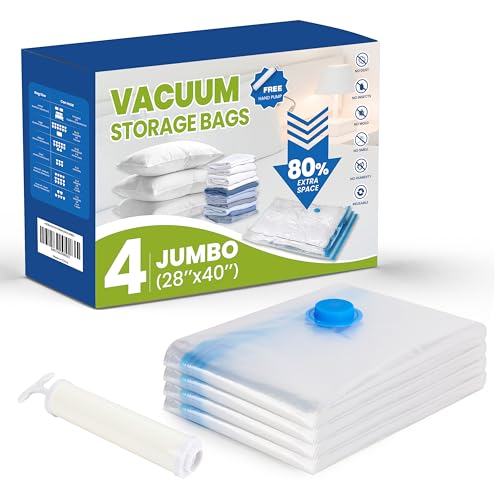 Simple Deluxe Vakuumbeutel für Kleidung, 4 Stück, 70x100cm, Vakuumbeutel mit Luftdichtem Ventil und Handpumpe, Vacuum Bags for Clothing Geeignet für die Hausaufbewahrung, Umzüge, Reisen usw Simple Deluxe Vakuumbeutel für Kleidung, 4 Stück, 70x100cm, Vakuumbeutel mit Luftdichtem Ventil und Handpumpe, Vacuum Bags for Clothing Geeignet für die Hausaufbewahrung, Umzüge, Reisen usw