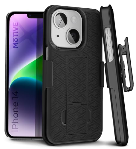 MOTIVE for iPhone 14 Holster Case Belt Clip Case for Apple iPhone 14 Shell Holster Combo 14 Slim Rugged Drop Shockproof Protective Cover with Kickstand (6.1) | Ranger Series