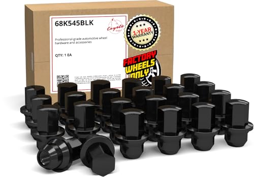 Image of Wheel Accessories Parts 20 Pcs M12x1.5 12x1.5 Thread OEM Style Lug Nuts 1.66 inch Long Black 3 /4 inch 19mm Hex Hex Fits Chrysler Grand Caravan Pacifica Town & Country 6504672 ｜ 611-181