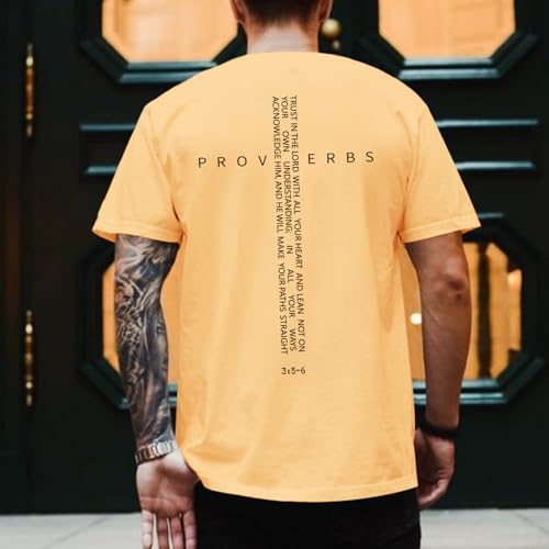 Image of Christian Shirts for Men Vintage Religious Cross Bible Verse T-Shirt Jesus Faith Tshirt Inspirational Graphic Tees