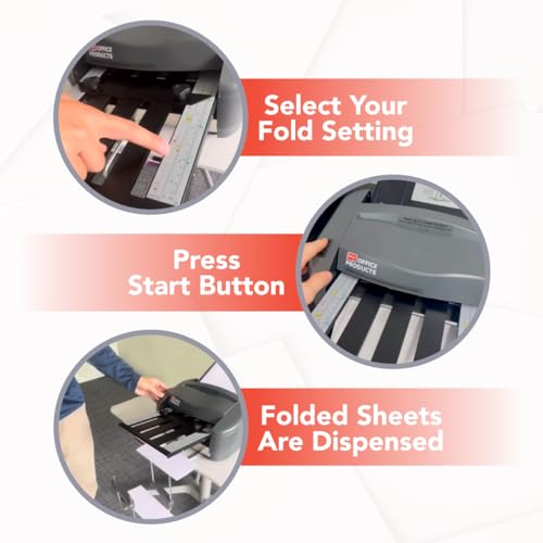 Martin Yale Papier-Falzmaschine P7500: Automatischer Einzug, Tischgerät, 4000 Blatt/Stunde, Brief-, halb-, Z-Falz, doppelt parallel, für Büros, Poststellen, Unternehmen, Falzformate ca. 21,5 x 28 und