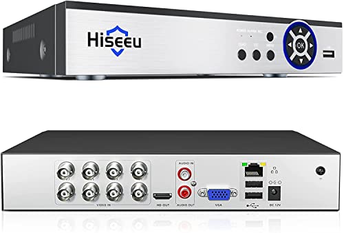 8 Channel DVR,Hiseeu 5MP Digital Video Recorder,H.265+ CCTV DVR for Security Camera,IPC/AHD/TVI/CVI/Analog 5 in 1 Hybrid Digi