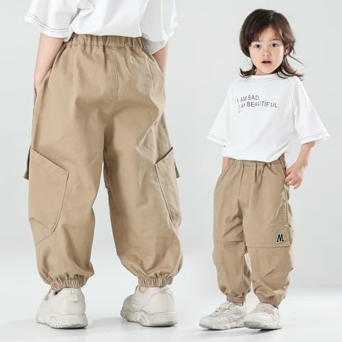 MINI PANDA Toddler Pants Boys& Girls, Relaxed Stretch Twill Toddler Casual Pants2