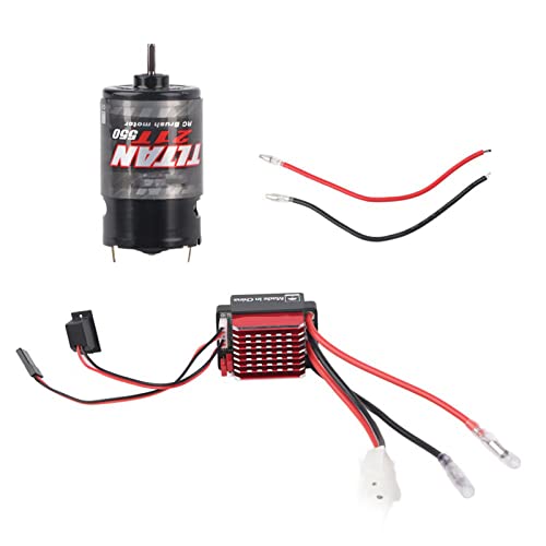 VGEBY RC Brushless Motor, 550 Brushed Motor 360A Brushed Electronic Speed Controller ESC Fit for 1/10 RC Car Brushless Motor (21T)