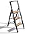 Sorfey Premium 3 Step Modern Bamboo Ladder. Lightweight,-Ultra Slim Profile, Anti Slip Steps, Sturdy-Portable for Home, Office, Kitchen, Photography Use, Black Aluminum Finish