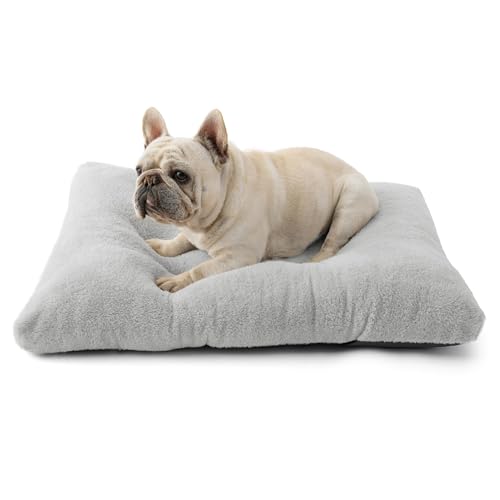 BEDSURE Hundebett Waschbar Groß - Hundekissen Bett Beruhigende Hundematratze mit Rutschfestem Boden, Warmes Kissen für Große Haustiere, Hellgrau, 74x53x8cm