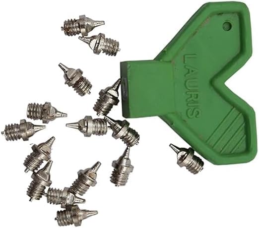 LAURIS Running Spikes - Replaceable 6mm Spikes for Track and Field Shoes - Ideal for Men, Women, Suitable for Astroturf, Synthetic, and Tartan Grounds - Pack of 15 Spikes with Free Tightening Key