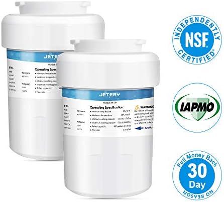 JETERYNSF/ANSI-42 Certified GE MWF Refrigerator Water Filter Replacement, Smartwater Fridge Cartridge Compatible for GE MWFA, MWFP, GWF, GWFA, GWF06, 46-9991,Pack of 2