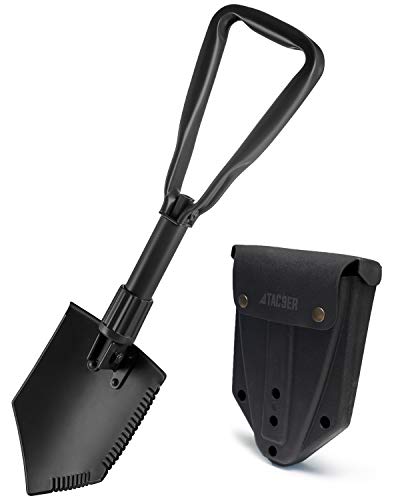 TAC9ER Collapsible E-Tool Shovel 23" - Portable, Metal, Folding, Tactical Military Shovel