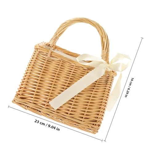 Panier carré multifonction en rotin tissé main vintage - 3
