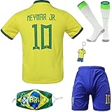 Mikalay Neu Neymar JR. #10 Heim Fußball Trikot/Shorts/Socken für Kinder Jugendgrößen (Heim,22)