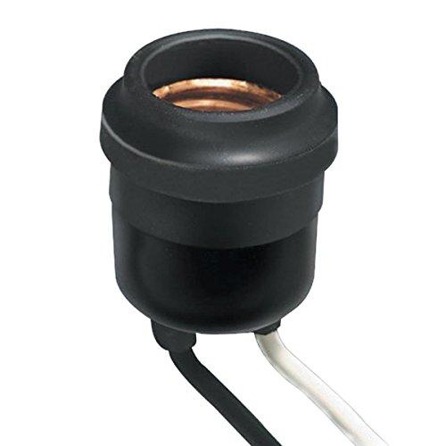 Leviton 55 Weatherproof Lampholder, Single Circuit, Black Rubber Outdoor Lamp Socket (12 Pack)