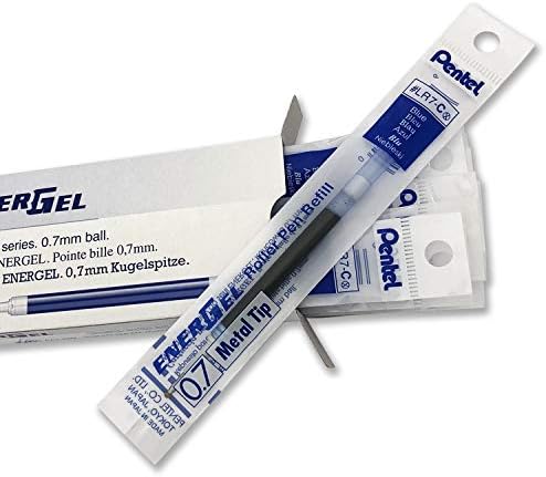 Pentel LR7-C Refillable Cartridge for EnerGel-Pens 0.35 mm, Pack of 12 Blue