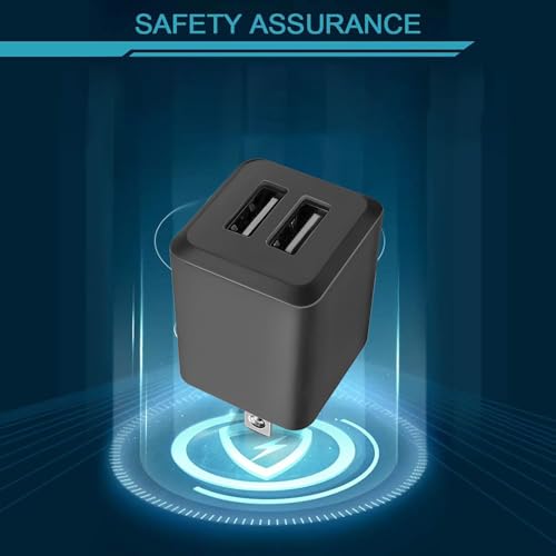 Image of USB Wall Charger, Charger Block,Dual Port USB Cube Chargers,Power Adapter Charging Plug Box Brick for iPhone 14 /13 /12 /11 /Pro Max /SE /XS /XR /X,Android Phones, and More (Black*6)