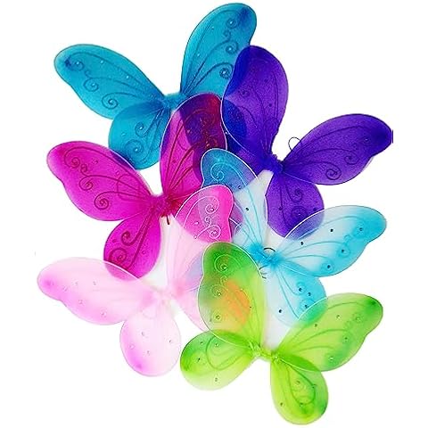 LOLASATURDAYS- Fairy Wings, Butterfly Wings, Fairy Wings Kids, Fairy Costume, Alas, Wings Costume, Tinkerbell Wings, Fairy Wings for Girls, Set of 6 (22" x 15") Cover