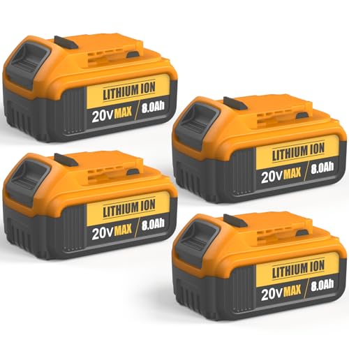 4-Pack 8.0Ah Dewalt 20V Max Battery DCB200 Series