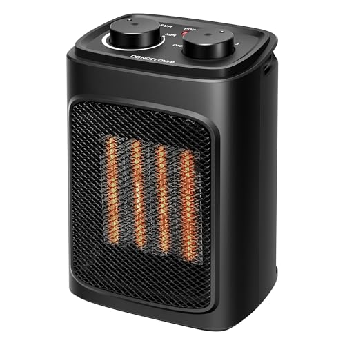 VIVOSUN 1500W Space Heater for Indoor Use, Portable Electric Heater with Adjustable Thermostat, 1500W/900W/700W/Fan Only with 4 Modes for PTC Fast Heating, Overheat & Tip-over Protection, ETL Listed