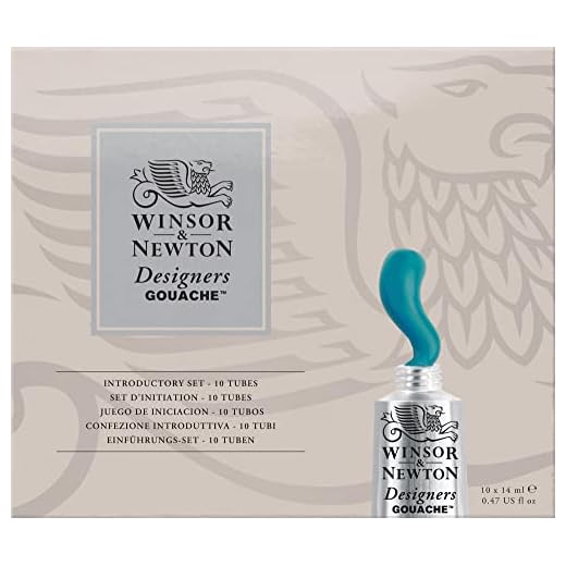 Winsor & Newton Designers gouache- Set de Gouache profesional de 10 tubos de 14ml, colores surtidos, para diseño, ilustración, artes gráficas