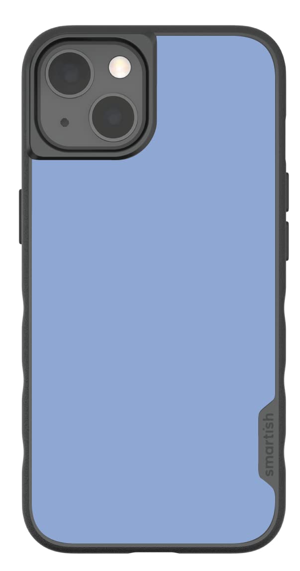 Smartish - Pastel Blue - iPhone 13 Magnetic Case - Gripmunk Compatible with MagSafe [Lightweight + Protective] Slim Thin Grip Cover with Microfiber