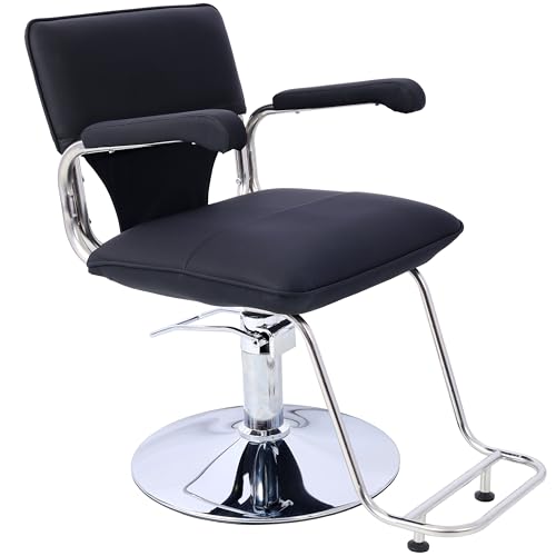 Heighyoxp SALON & SPA CHAIRS-3934P Stainless Steel Hair Salon Chair – Heavy-Duty Hydraulic Pump Barber Chair cover