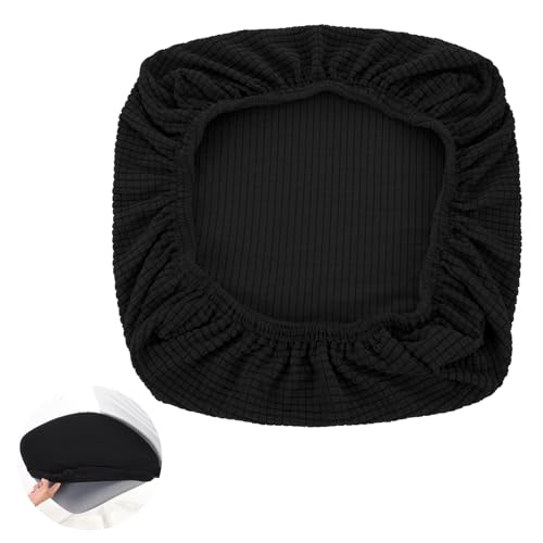 TIESOME Housse de chaise de bureau, extensible, 40 à 60 cm, amovible, lavable, en élasthanne, hautement élastique, anti-poussière, pour bureau, restaurant, mariage (noir)