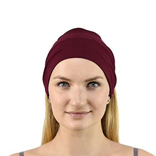 Jasmine Silk Unisex Bamboo Headband Hair Band (Burgundy) - Image 2