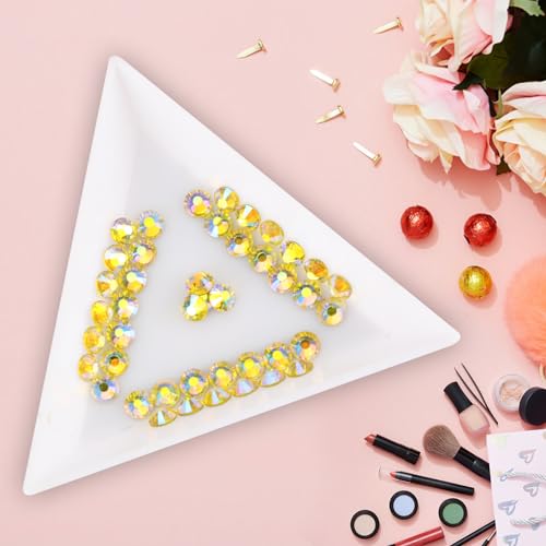 Image of Jollin Glue Fix Crystal Flatback Rhinestones Glass Diamantes Gems for Nail Art Crafts Decorations Clothes Shoes 2.8mm (ss10 2880pcs, Lemon AB)