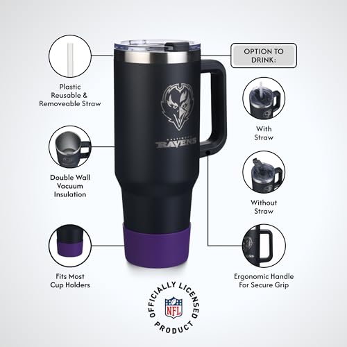 Image of The Memory Company Officially Licensed NFL - Baltimore Ravens 46oz Game Day Tumbler with Laser Engraved Team Logo