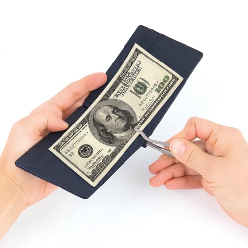 Spring Money Clip, Bar Nickel Plate Wallet DIY Tool Insert Replacement Electroplating Metal Non Deformation Silver Color for Billfold Leather Purse Credit Card Holder Threaded Base3