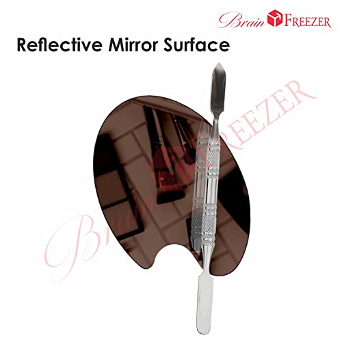 Image of Brain Freezer Shiny Makeup Palette With Stainless Steel Oval Shape Spatula, Rose Golden 100 g
