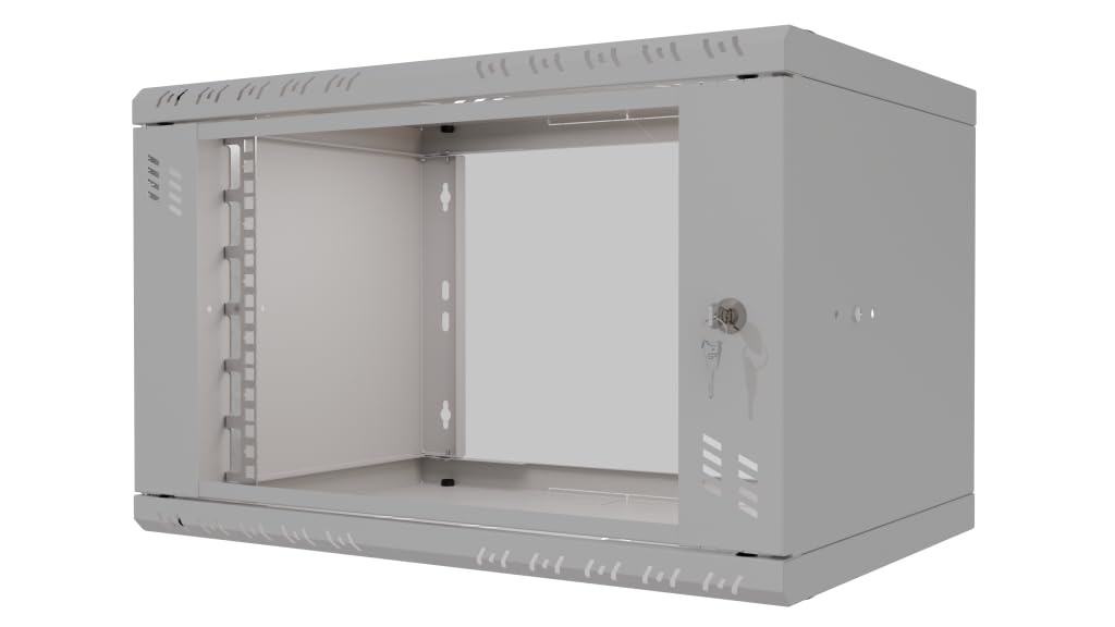 Armadio di Rete 19 Pollici - Armadio Rack 6U - Server Rack per Montaggio a Parete - Capacità di Carico 40 kg - Profondità 350 mm - Rack 19 Pollici - Grigio
