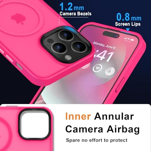Image of MOCCA Magnetic Shockproof for iPhone 14 Pro Max Case,Hot Pink