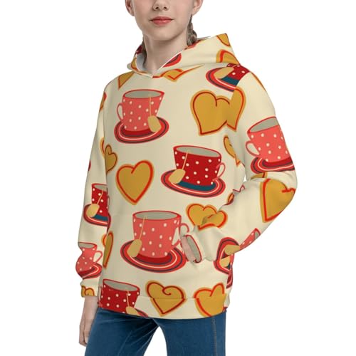 Cups of Tea Kid Hoodies Boys Sweatshirts Girls Pullover with Pocket2