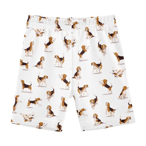 JHKKU Girls Cute Beagle Dog Shorts Cotton Cartwheel Bike Kids Biker Under Dress Dance Short Girl Clothes 10Y