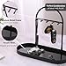 Shinpuru Metal Jewelry Organizer Stand & Key Holder Tray with Acrylic Base, Key Stand and Jewelry Tray with 5 Hooks, Perfect Bowl, Valet, Key Tray, Ring Holder, Jewelry Dish(Matt Black)