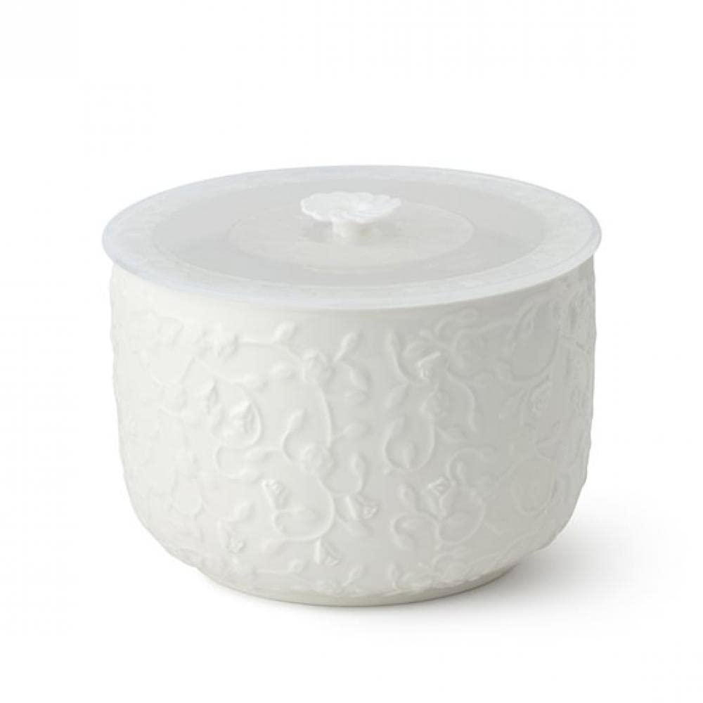 HervitShabby Chic White Porcelain Food Storage Container Ø15 H10 cm 28001