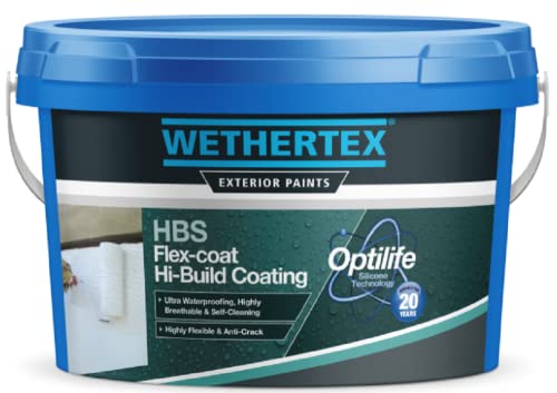 Wethertex HBS Flex-Coat Hi-Build Coating Masonry Paint 15KG (Butter Cream)