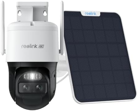 REOLINK Dual Lens Cellular Security Camera, 4G LTE Auto Tracking No WiFi Solar Powered Outdoor Camera, 6X Hybrid Zoom, 4K Color Night Vision, Motion Alert, Playback, TrackMix LTE + Solar Panel