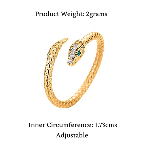Snake Shaped Plated Ring, Gift for Her