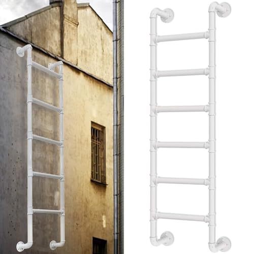 Escalera de sótano metálica de 5 a 8 peldaños para ventana y pared 2
