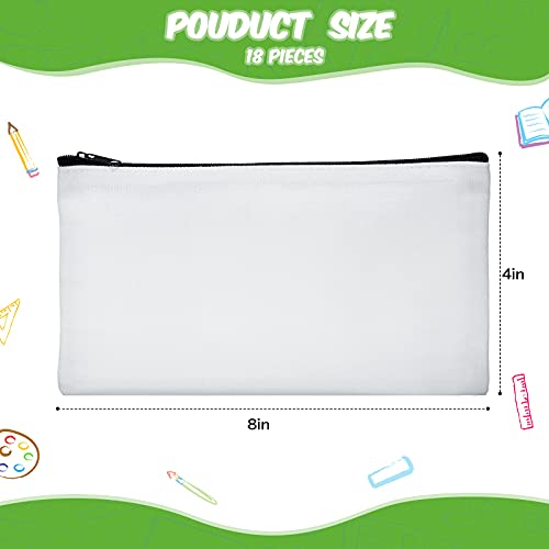 Sublimation Blank Canvas Zipper Pouch Canvas Pencil Pen Case Bag Double-Side Sublimation Blank Makeup Bags Diy Craft Blank Makeup Bags With Zipper For Painting Diy Craft (24 Pieces) #TOP1