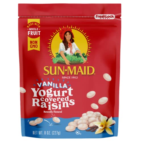 Image of Sun-Maid Vanilla Yogurt Coated Raisins - (12 Pack) 8 oz Resealable Bag - Yogurt Covered Dried Fruit Snack for Lunches and Snacks
